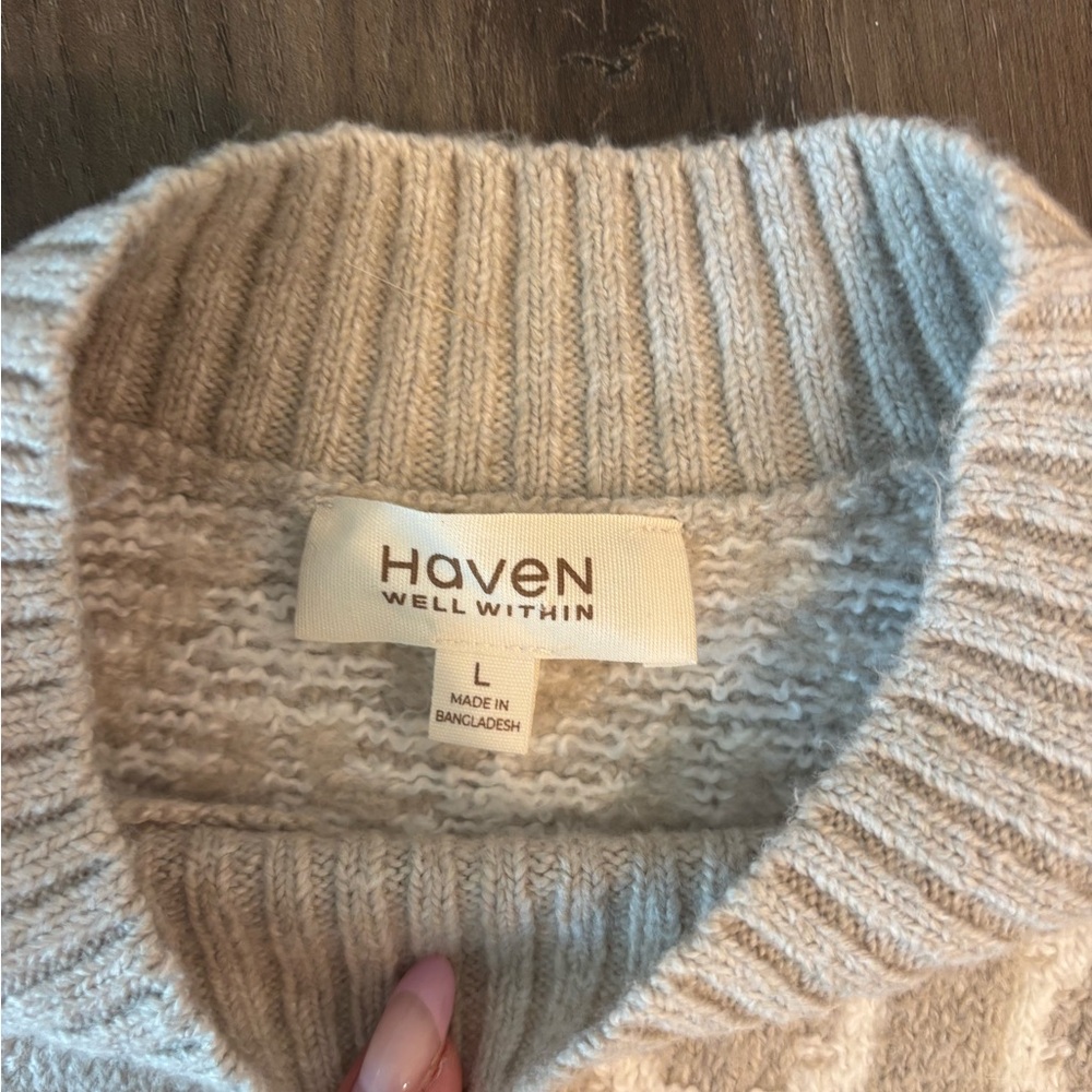 Haven Well Within Cream Ribbed Knit Sweater - Picture 2 of 2
